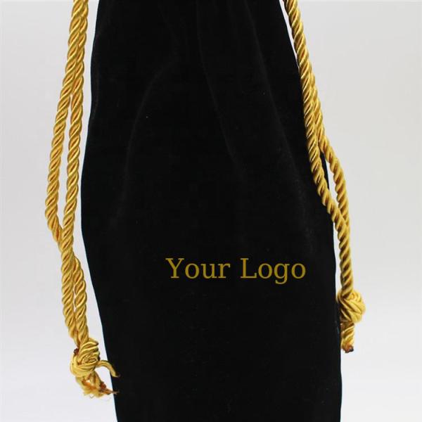 All Seasons Velvet Wine Bottle Cover with Drawstring and Logo Wine Packaging