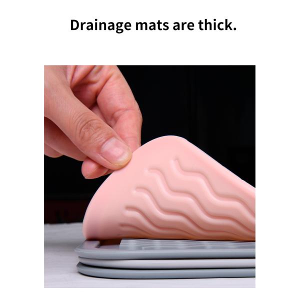 Custom Eco-friendly Silicone Dish Drying Mat Heat Resistant Trivet for Kitchen Counter