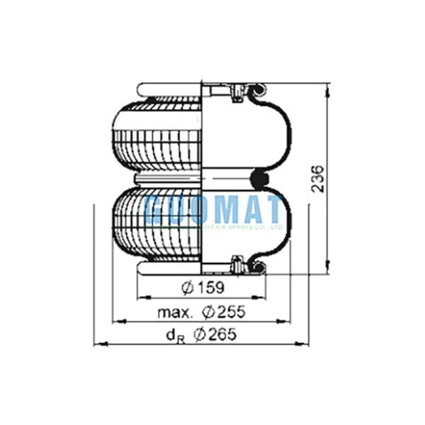 Contitech Rubber Air Suspension Spring FD 200-22 1/4 M10 Convoluted Spring Bags