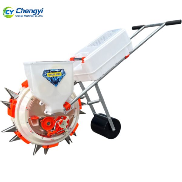 Manual Seeder Machine With Fertilizing Walking Row Drill Portable Combined Sowing Equipment