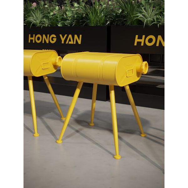 Customized Oil Drum Stool Multi Color Industrial Iron Stool For Milk Tea Shops