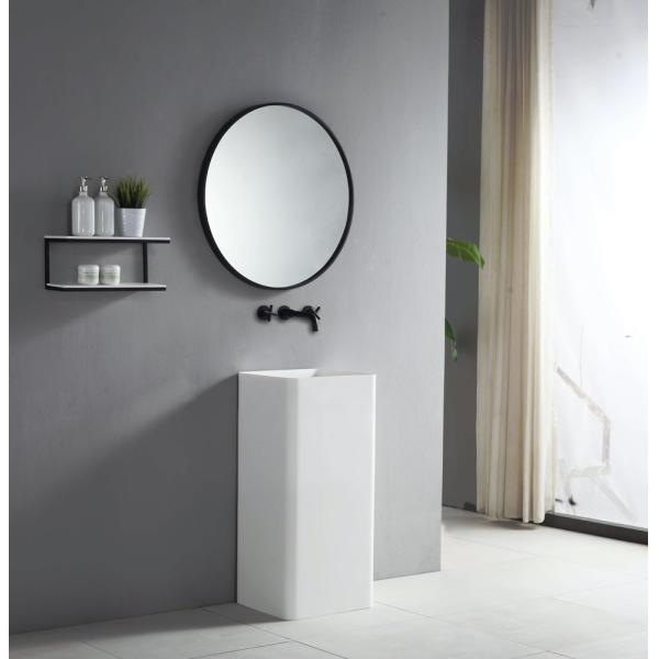 Eco-friendly Bathroom Hand Wash Basin with Solid Surface Material and Customized Size