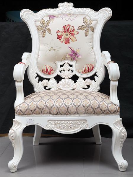ISO9001 Antique High Back Upholstered Chairs Champagne Velvet Snuggle Chair