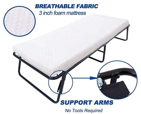 Mail Packing Stainless Steel Metal Bed Frame Affordable and Foldable for Health Protection