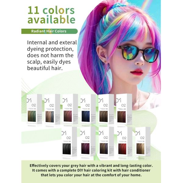 Kit de coloration capillaire semi-permanente à la crème de peroxyde sans ammoniaque pour la maison