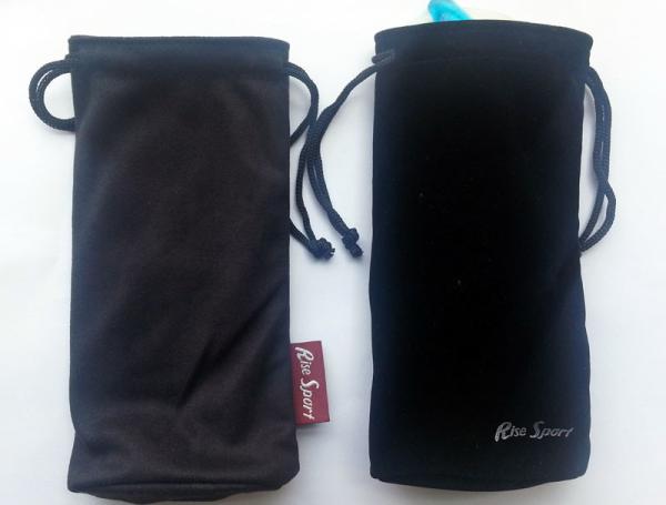 SGS Black Velvet Drawstring Bag , Biodegradable TUV Suede Drawstring Pouch Jewellery