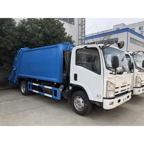 ISUZU 98hp Garbage Collection Truck , Rear Loading Waste Refuse Compactor Truck