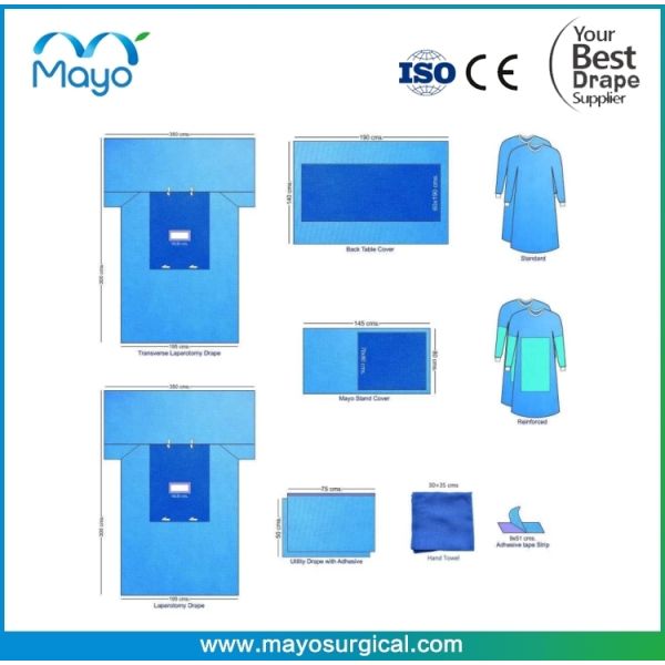 Customized Laparotomy Drape Pack with reinforced Gown