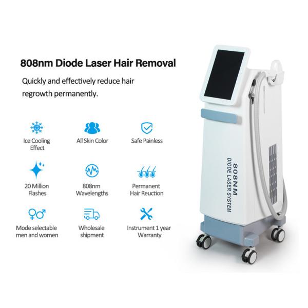 2000W Skin Rejuvenation Painless Hair Removal 808nm Diode Laser Machine