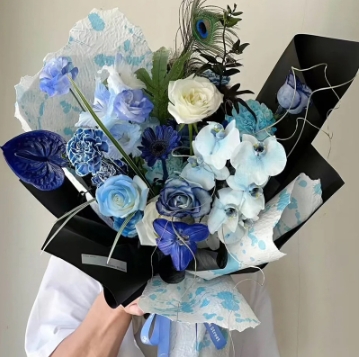 Papier de Fenghua en relief à l'encre de couleur pour emballage floral