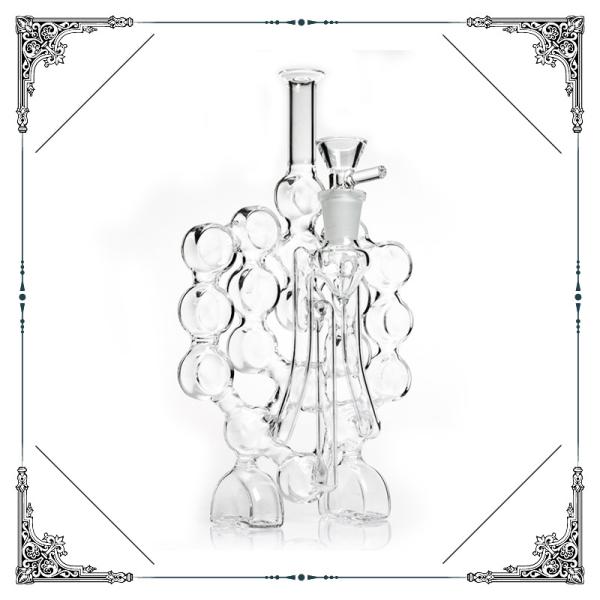 Swiss Bong Hand Blown Clear Glass Smoking Water Pipe 14mm Joint Borosilicate Glass