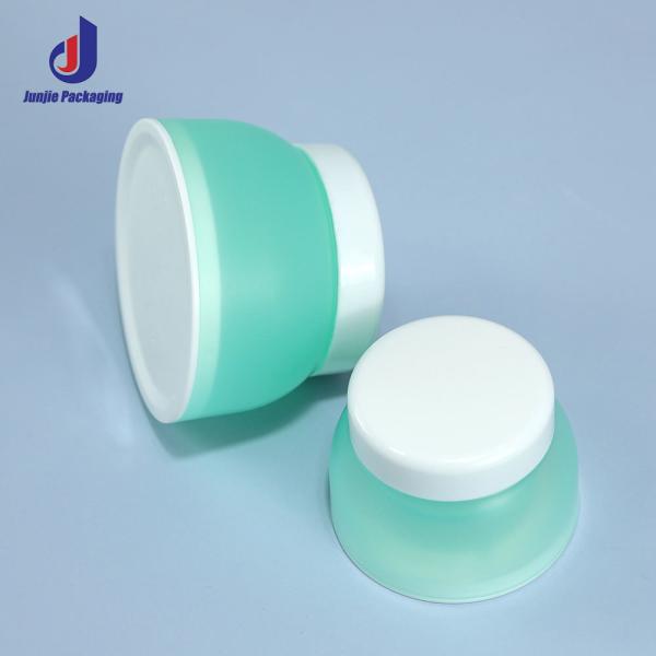 Produit cosmétique industriel de finition matte Crème de lotion Jar avec couvercle Vert translucide Luxe vide 50G récipients cosmétiques