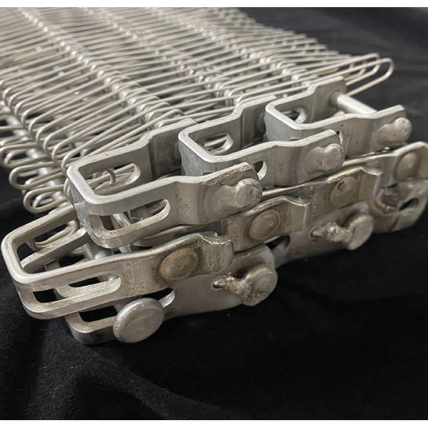 High Temperature Resistance Stainless Steel Flexible Rod Wire Mesh Spiral Conveyor Belt With U-Shaped Link Edge