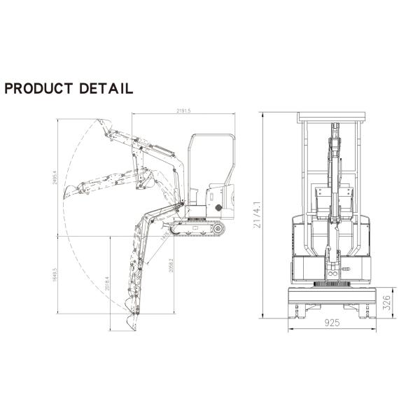 Дизельный мини-экскаватор KV12-A с дизельным двигателем Euro 5 KOOP 192F мощностью 7,0 кВт