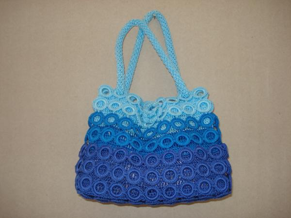Bag Crochet Blue ocean women fashion bag tote Ring purse 