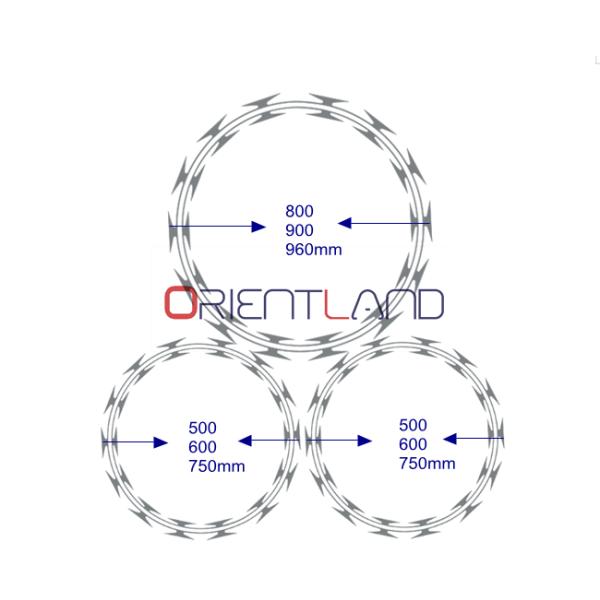 0.45mm Razor Blade Fencing Wire Obstacles 70m Good Resistance To Natural Forces