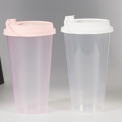 Copo de PP redondo libre de BPA con tapa plana / cúpula para bebidas calientes y frías en la fiesta