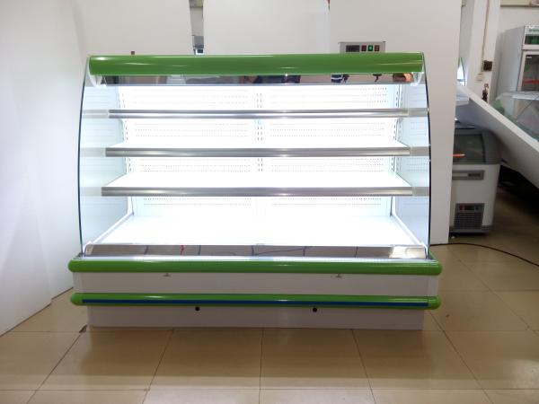 Coated Steel Body Open Deck Chillers 8ft Long Vegetable / Meat Refrigerated Showcase