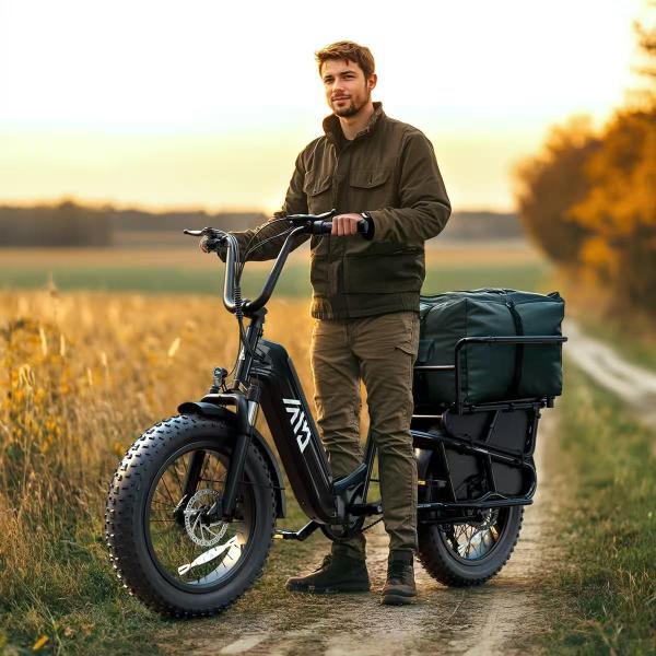 20 Inch Fat Tire  Rack for Carrying Goods & Passengers, Powerful Motor, Long Range Long Tail Electric Bike with Cargo