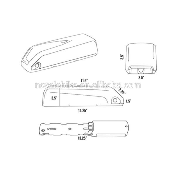 Light Weight  24v ,36v,48v HL1 Downtube Lithium Ion Battery For Ebike With Usb Port