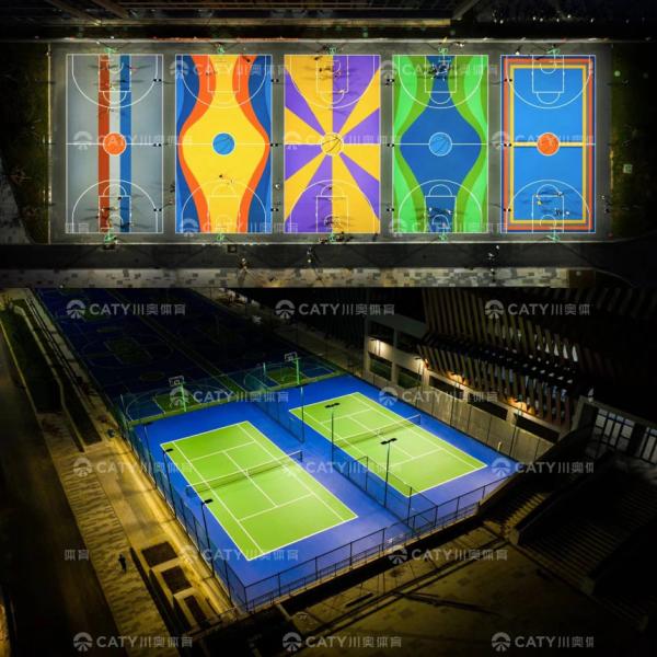 Eco-Friendly Silicon PU Coating Multi-Functions Sports Flooring for Volleyball Basketball Badminton in Sports Facilities Sports Clubs Playground Parks Recreational Area