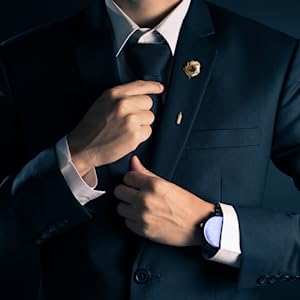 Men's Metalic Gold Flower Lapel Pin/Shirt Stud Brooch Golden, Gentleman's Essentials Premium Handmade Flower Lapel Pin