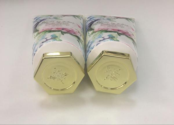 Tubo de empacotamento cosmético plástico sem emenda do diâmetro 50 com o tampão sextavado do ouro