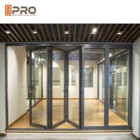 O pó revestiu as portas de dobramento de alumínio para construções comerciais personalizou a dobradura automática da segurança da porta de dobradura do tamanho para fazer