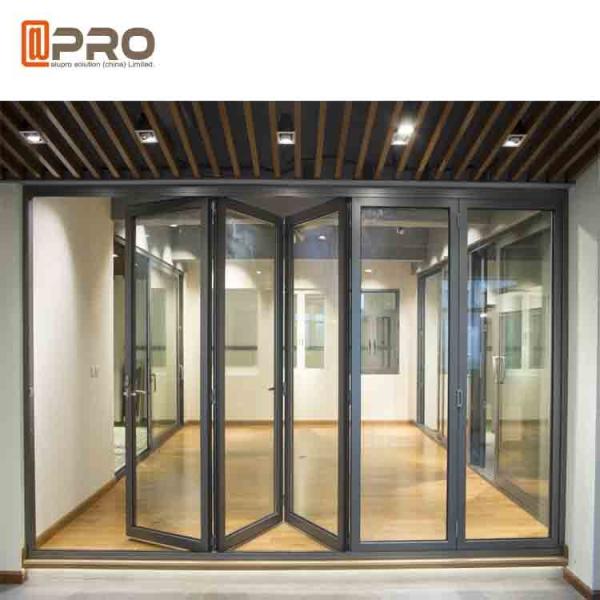 Dobradura de vidro dobrável exterior de alumínio da certificação do ISO das portas das portas deslizantes da dobra do Bi que desliza portas do pátio