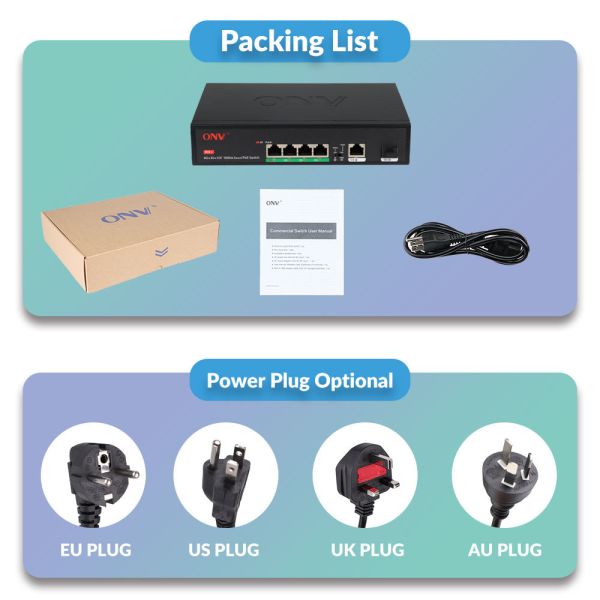Unmanaged 6 Port Gigabit PoE Switch Fanless Operation with Auto Restart Watchdog