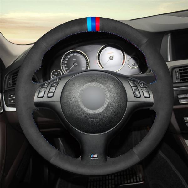 Black Perforated Leather Steering Wheel Cover for BMW E46 E39 330i 540i 525i 530i 330Ci M3 2001-2003