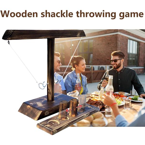 Handmade 8.5cm деревянные игрушки кукольного дома покрасили кольца бросая крюки