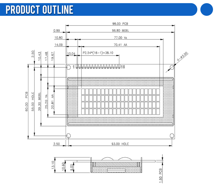 Cyrillic Yellow Green Film 2004A 3.3V Liquid Crystal Display Spot Module ST7066U Font Screen