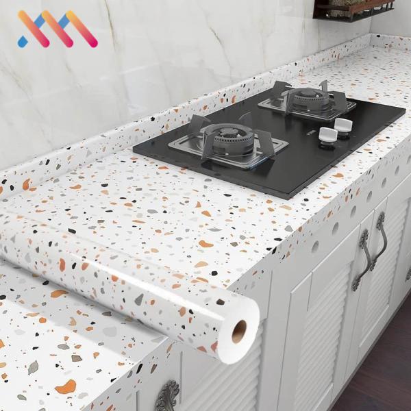 ODM Black Marble Removable Wallpaper PVC Marble Temporary Wallpaper