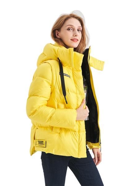 FODARLLOY Crop Coat Fashion Ladies Warm Hooded Cotton-Padded Clothes Slim Long Down Winter Jackets Women Coats