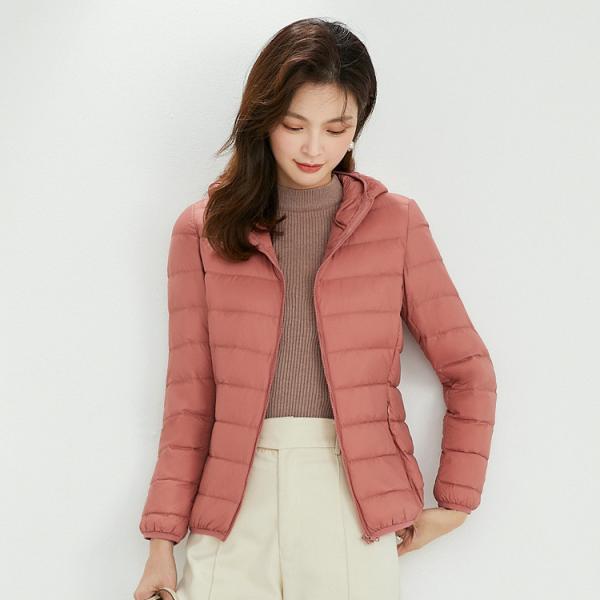 Plus Size Hooded Premium 90% White Duck Down women's jackets & Coats Zip Up Light Outwear Winter
