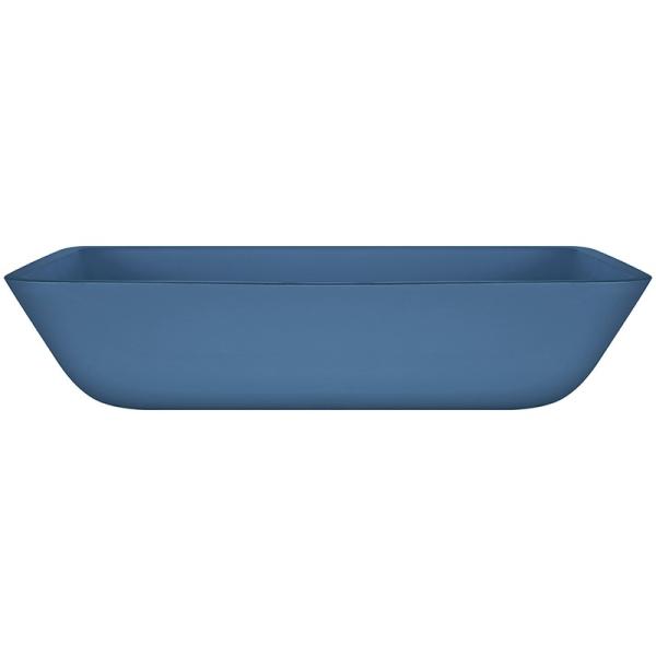 Dissipador feito a mão Matt Vessel Light Blue Vanity do vidro temperado retangular