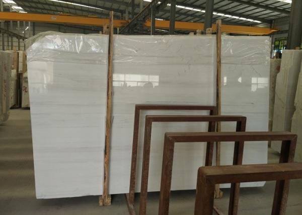Grey Vein White Marble Tile , Popular Marble Floor And Wall Tiles / Slab