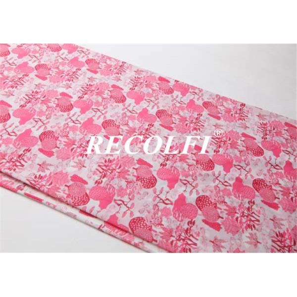 Pink Floral Printed Bikini Bondi Shiny Repreve Swimwear Fabric Washable