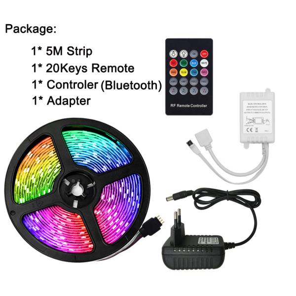 LED Light Strips Bluetooth Controller Flexible RGB 5050 Decoration BackLight Lamp Night light Luminous String For Bedroom
