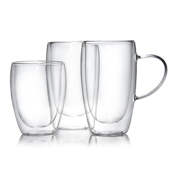 Vidro de parede dupla, vidros de café isolados, 6oz, 8oz, 10oz, 12oz