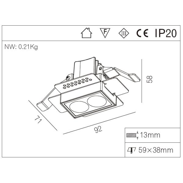 Modern Design 4W Trimless Warm White LED Long Lamps down lighting R3B0674