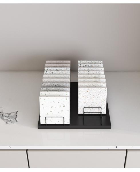 All In One Stone Display Stand White  Multi Row Quartz Display Rack Sample Holder