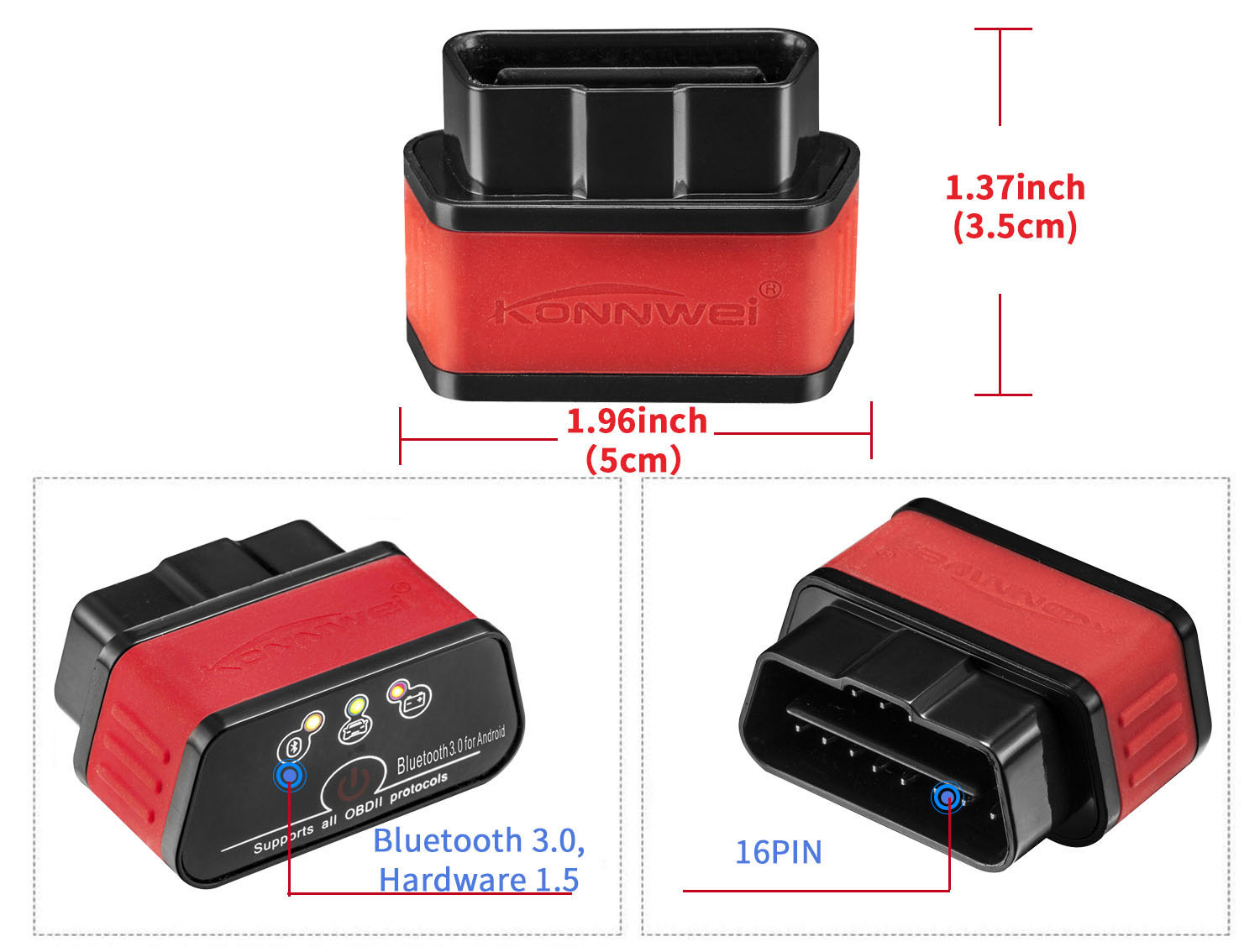 Читатели кода Obd2 Bluetooth ELM327 автомобильные просматривают инструменты Konnwei KW903