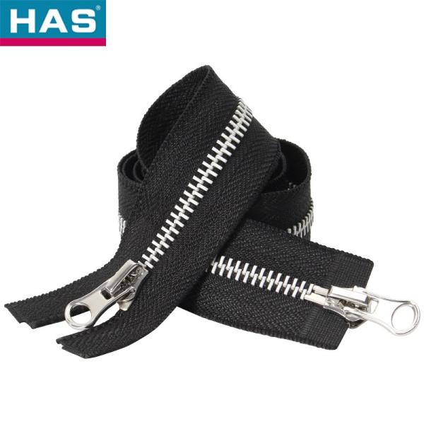 Garment Or Luggage Double-Ended Copper Metal Zipper With Auto-lock Slider 3 5 8 Type