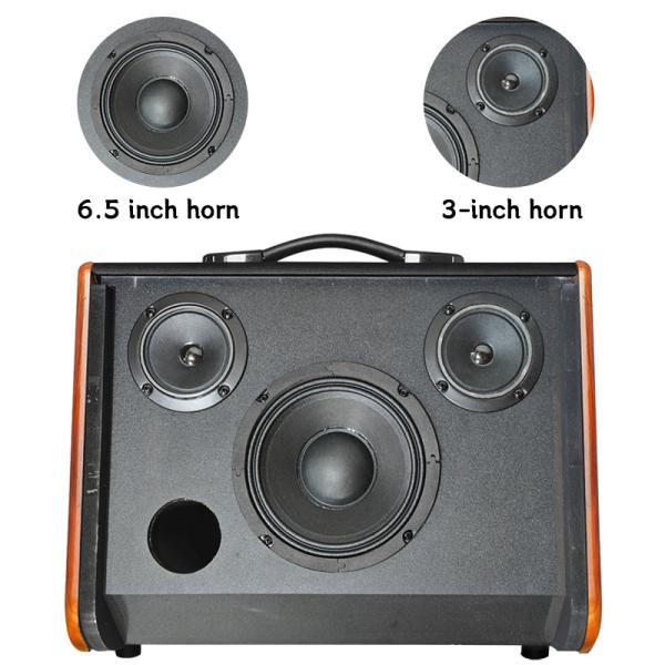 40W 15W*2 Output Wood Portable Bluetooth Speaker With Strap Customized