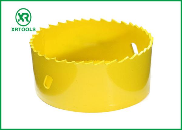 HSS M42 Bi Metal Hole Saw , Yellow Finished Deep Hole Saw For Wood / Aluminum