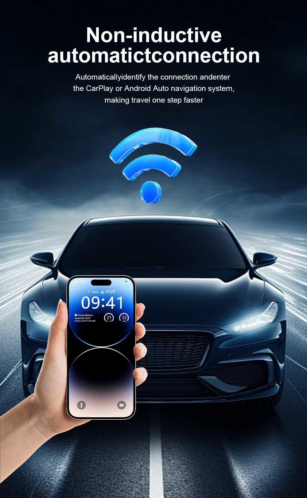 Carsmart Wireless Carplay Android Auto Car Adapter Dongle CE Certificated