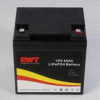 Bateria Lifepo4 de 12 V 40AH para exterior com proteção contra poeira e água 14,6 V de tensão de entrada