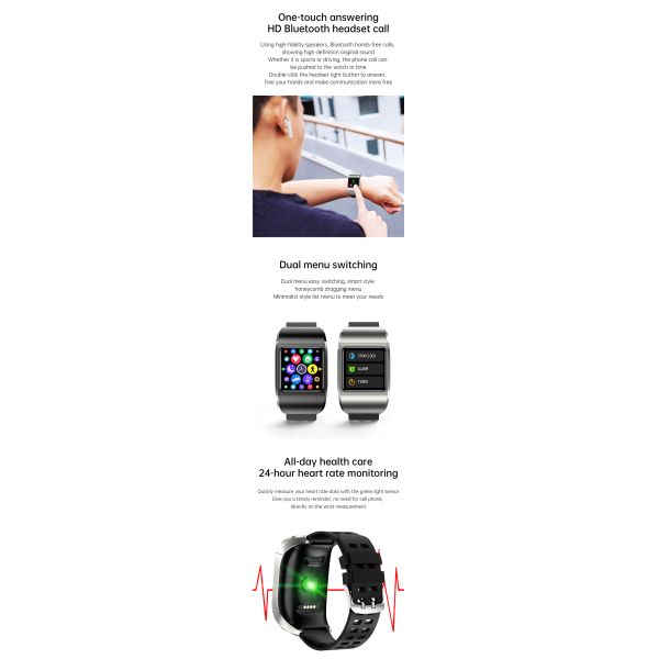 Eraysun 2 in 1 Bt Calling Smart Watches Waterproof Reioj Smart Watch With Earbuds Touch Screen Tws Earbuds Earphone